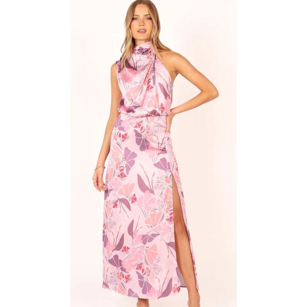Petal & Pup AMELIA HALTERNECK MAXI DRESS PINK FLORAL Size XS Nwot - Picture 10 of 10